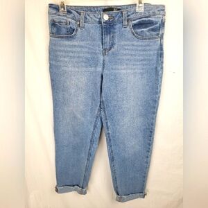 1822 Light Blue Fringed Hem Faded Jeans Sz 8